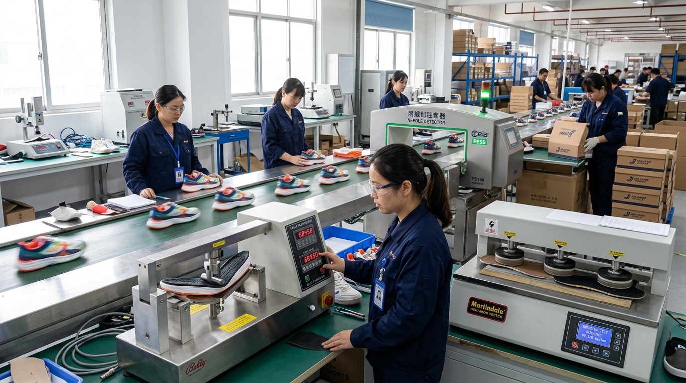 LUTE FOOTWEAR Footwear Finishing Line and Needle Detection System